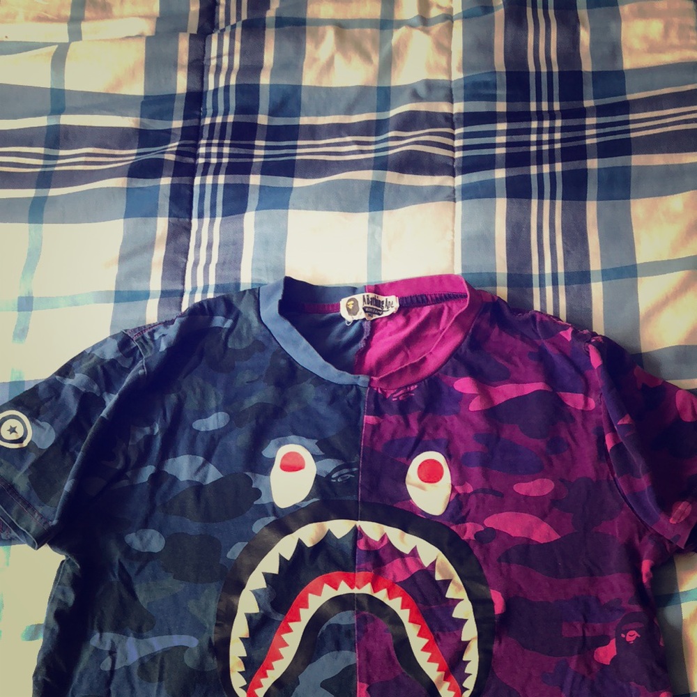 Bape navy B/Purple tee